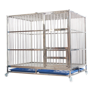 Stainless steel dog cage carriers houses metal foldable pet kennel large cat cages/pet cages