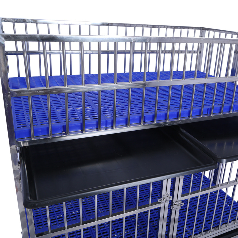 Heavy Duty Multiple Layers Stackable Foldable Stainless Steel Kennel Cages for Dog