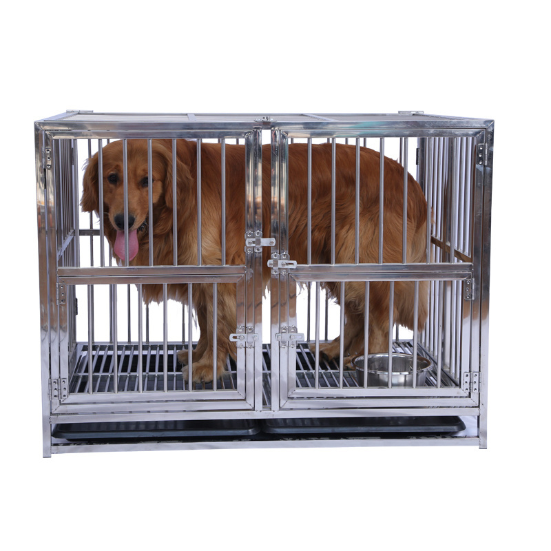 Large wholesale indoor & outdoor stackable foldable aluminium stainless steel dog cage