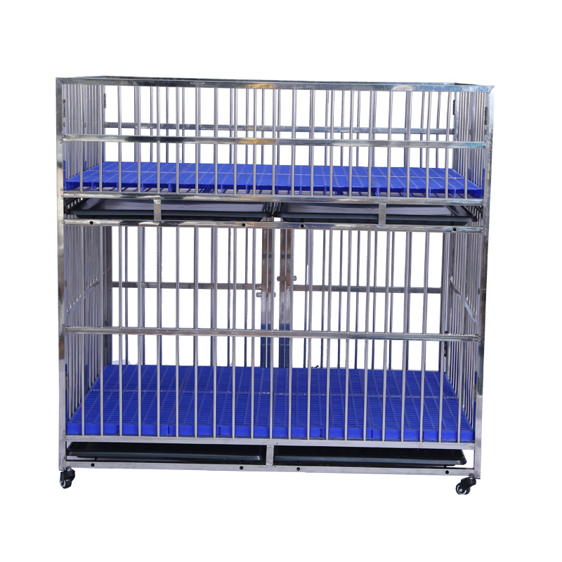 High Quality Stackable Foldable Double Doors Indoor & Outdoor Stainless Dog Cage