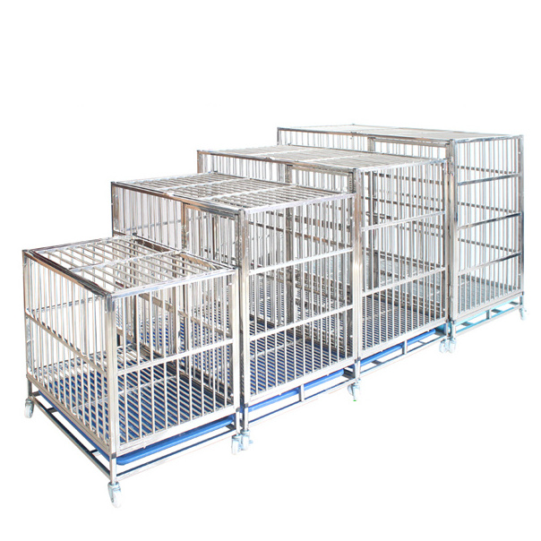 Stainless steel dog cage carriers houses metal foldable pet kennel large cat cages/pet cages