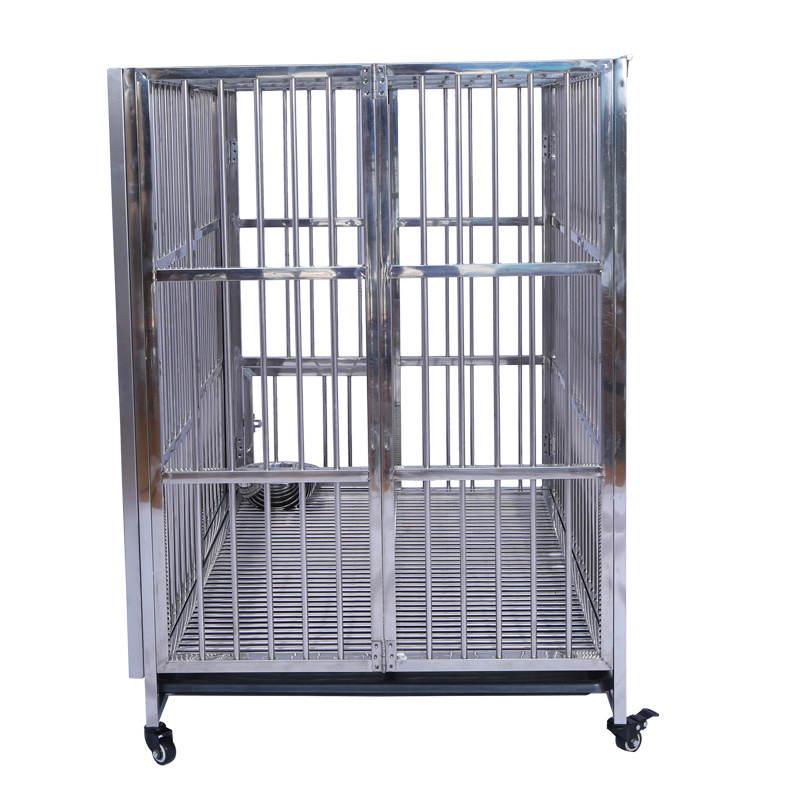 304 Stainless steel Foldable Dog Cage dog cages metal kennels  Pet Kennel Cage Heavy Duty