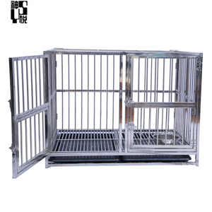 Wholesale Folding Multiple Sizes Kennel Cage Stainless Dog Cage with Wheels