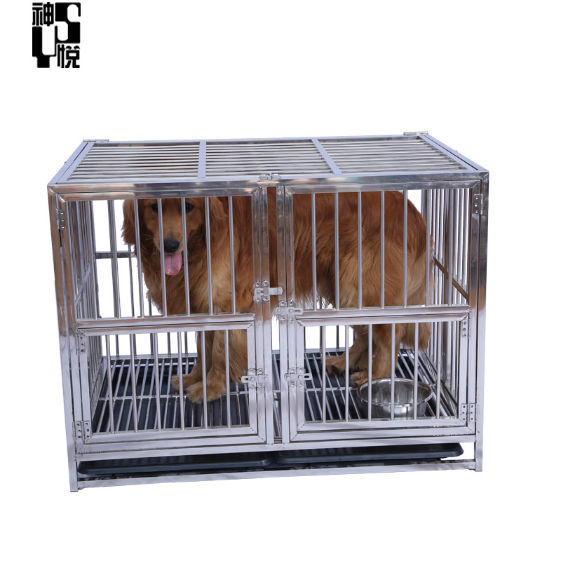 Folding Design Heavy Duty Dog Crate Metal Cage & Kennel with Removable Tray and Cover