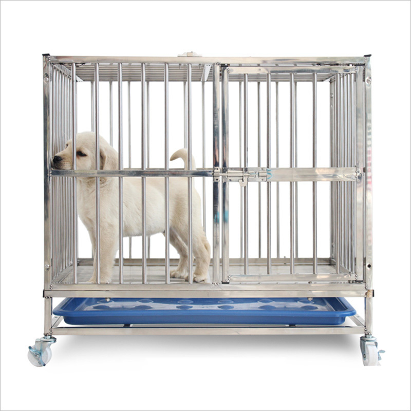 Customized Dog house Double Doors Foldable Square Stainless Steel Large Dog Crate