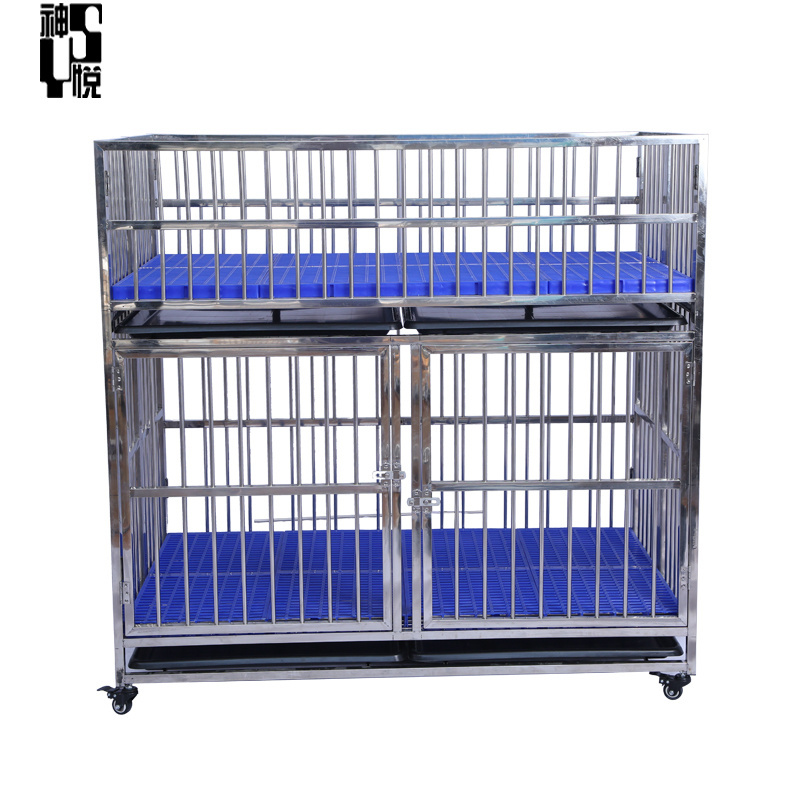 Heavy Duty Multiple Layers Stackable Foldable Stainless Steel Kennel Cages for Dog