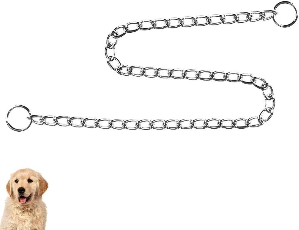 Custom Metal Dog Collar Training Collar  Iron Chain and O ring Pet Vehicle Safety Restraint Cable Heavy Dog Chain for Outside