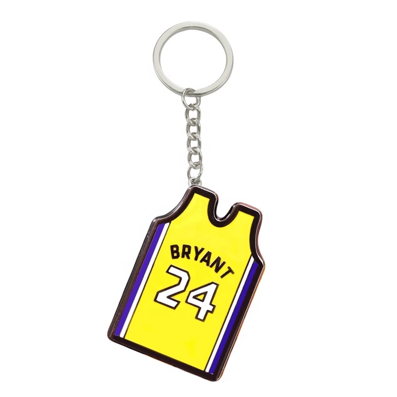 Zinc alloy Soft enamel Kobe Bryant metal charm keychain