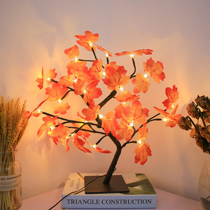 24LED Maple Leaf Tabletop Tree Lights Fairy Spirit Night Light Battery/USB Operated for House Gifts Indoor Home Bedroom