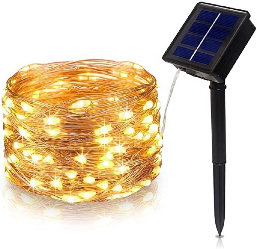 Solar Powered Fairy Lights Outdoor Copper Wire Decoration Christmas Lights Waterproof for Garden Yard Camping Patio Tree Party