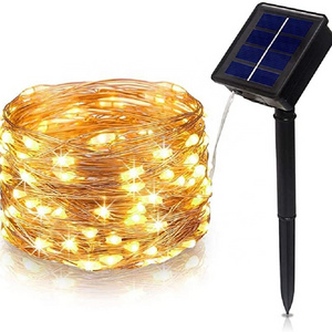 Solar Powered Fairy Lights Outdoor Copper Wire Decoration Christmas Lights Waterproof for Garden Yard Camping Patio Tree Party