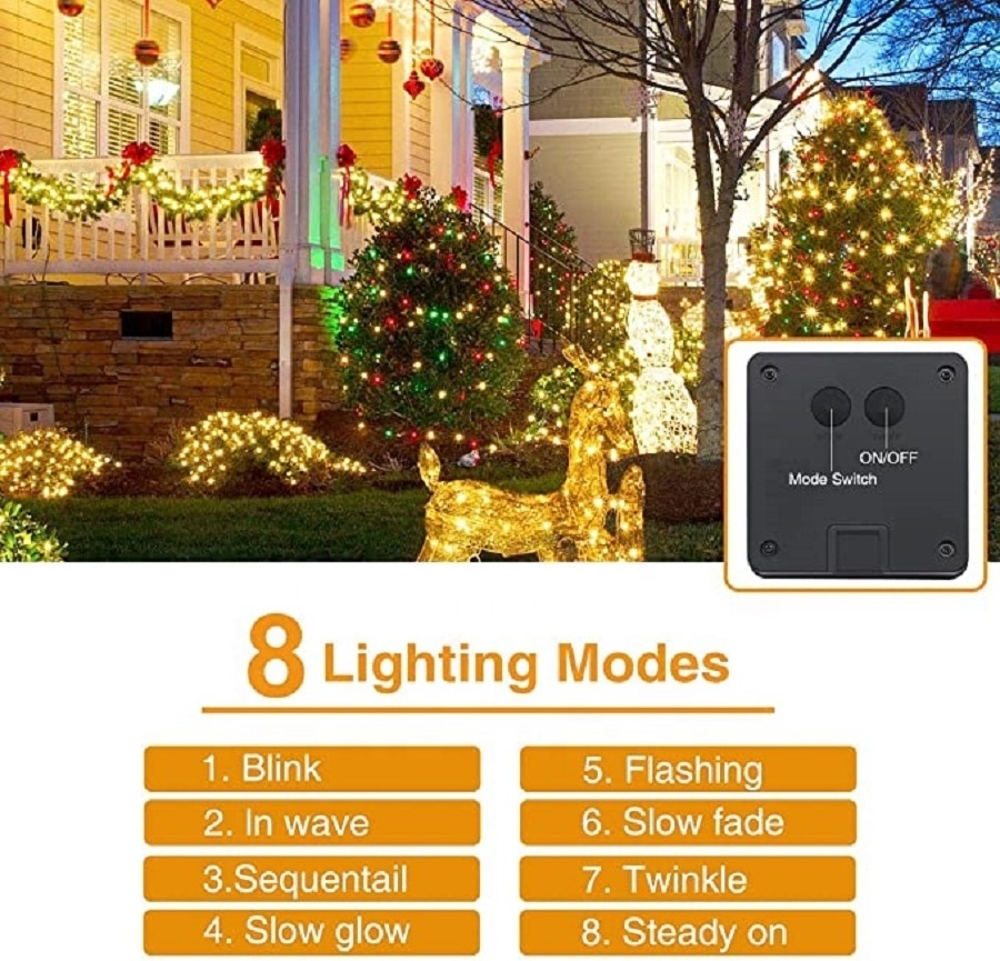 Solar Powered Fairy Lights Outdoor Copper Wire Decoration Christmas Lights Waterproof for Garden Yard Camping Patio Tree Party