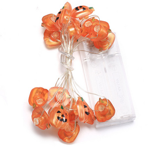 Halloween  Pumpkin Light  Jack o Lantern LED Orange Halloween Copper Wire Lights  Outdoor Indoor for Patio Garden Parties