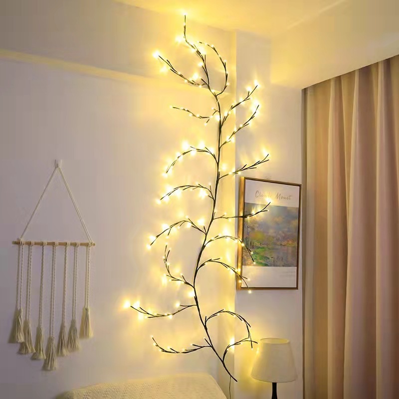 Vines with Lights Christmas Decorations Flexible DIY Willow Vine Lights 144 LEDs 7.5FT Home Decorations for Living Room Walls