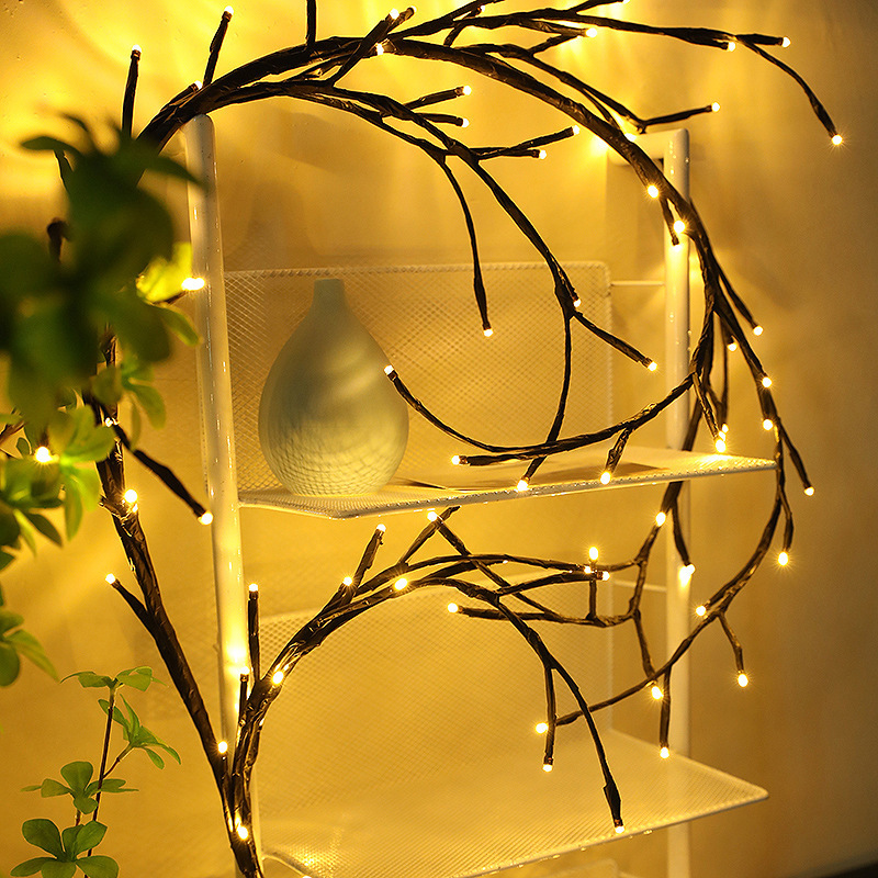 Vines with Lights Christmas Decorations Flexible DIY Willow Vine Lights 144 LEDs 7.5FT Home Decorations for Living Room Walls