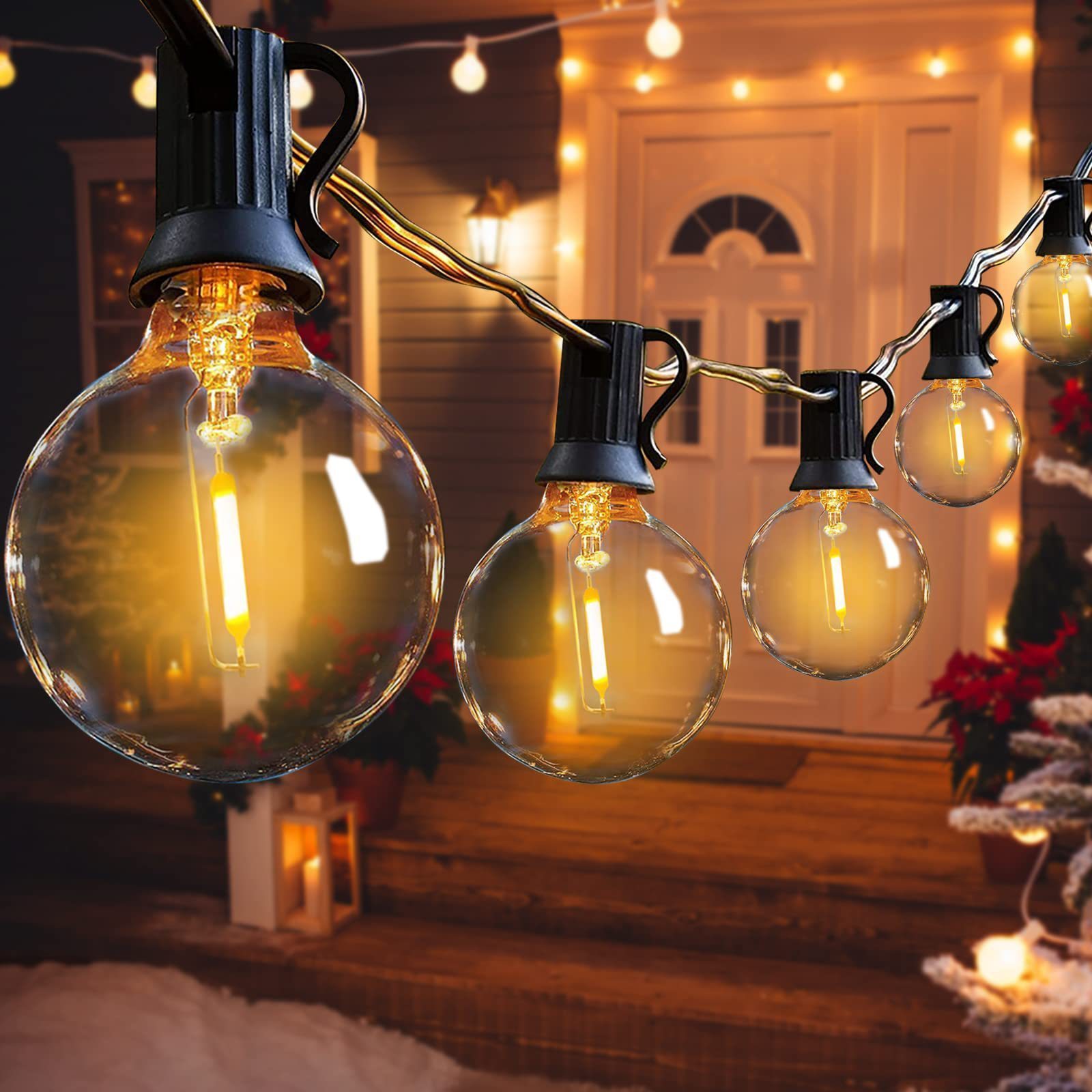 G40 Globe String Lights Shatterproof Outdoor Garden Edison Bulbs Light for  for Backyard Porch Garden Bistro Party- White