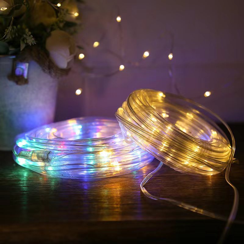 Solar Powered Copper Wire Rope Tube Lights Waterproof IP65 Christmas Garden Yard Patio Tree & Party Decor for Camping & Outdoor