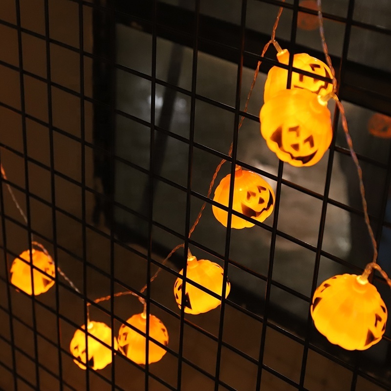 Halloween Party Decoration LED String Light Orange Pumpkin Jack-O-Lantern Pumpkin Lights for Halloween Decorations