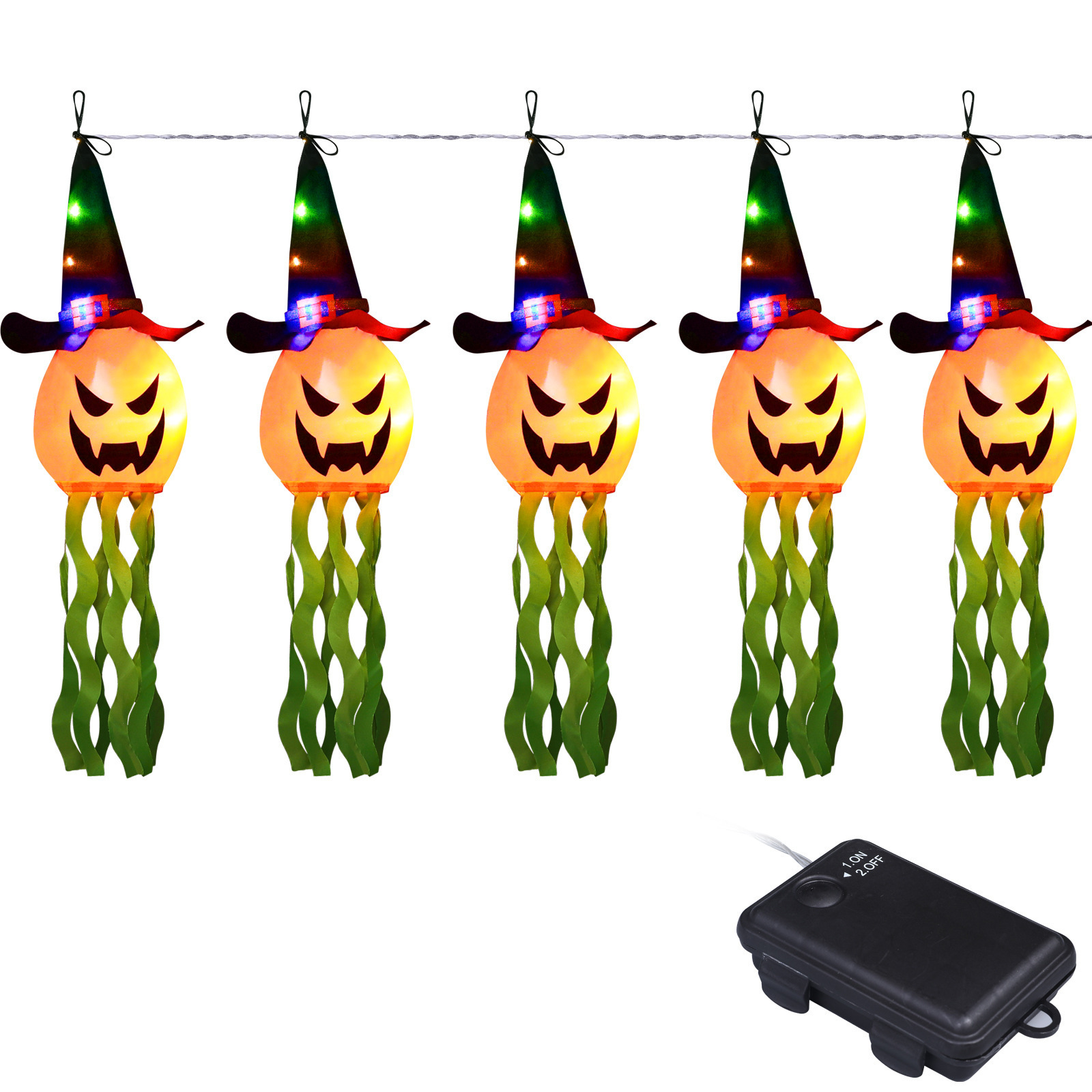 Halloween Ghost Hanging Lights String Hanging Pumpkin Ghost Decorative Light Battery Operated Halloween Decorations