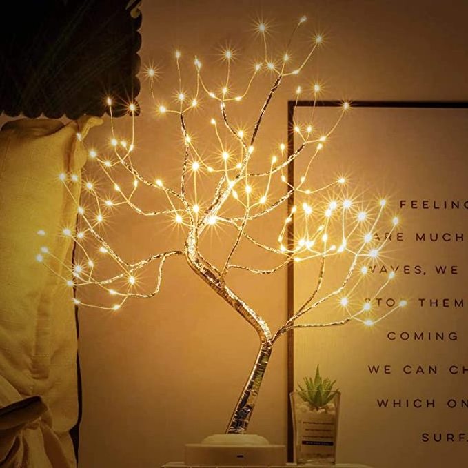 Tree Light  108 LED Copper Wire String Lights Fairy Spirit Night Light Battery/USB Operated for Bedroom Desktop Christmas