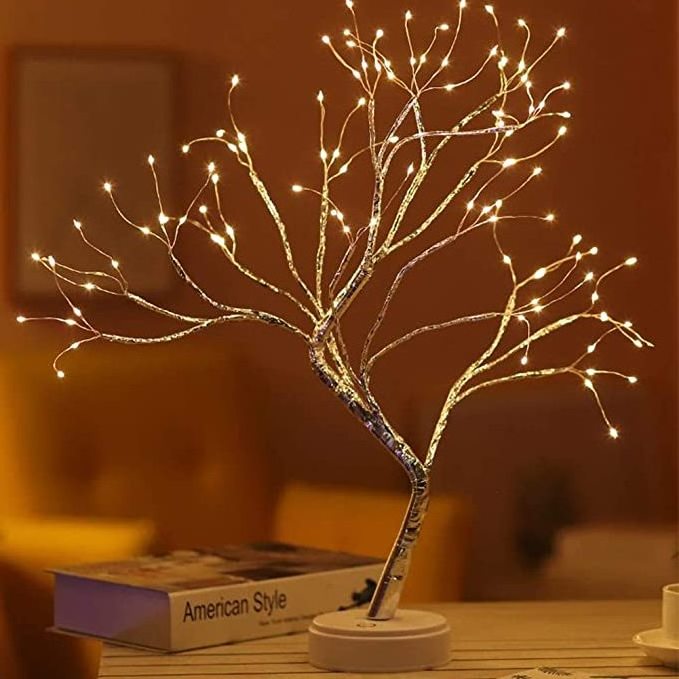 Tree Light  108 LED Copper Wire String Lights Fairy Spirit Night Light Battery/USB Operated for Bedroom Desktop Christmas