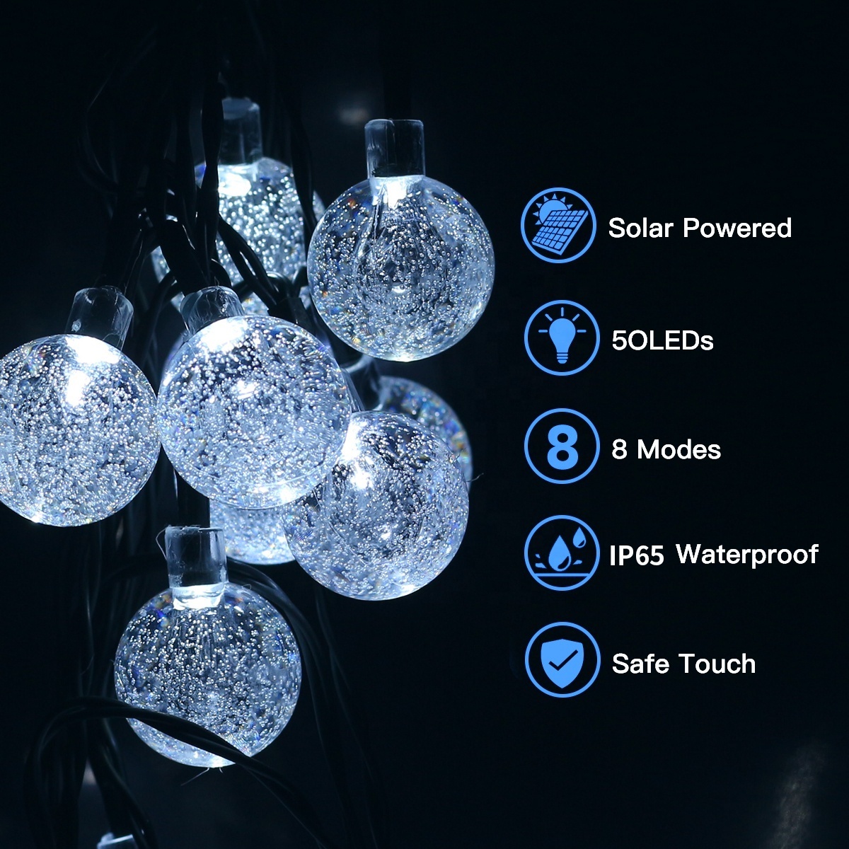 Solar Energy LED Fairy String Lights Christmas Party Wedding Holiday Decoration Garland Light Outdoor Home Waterproof 7m 50LEDS