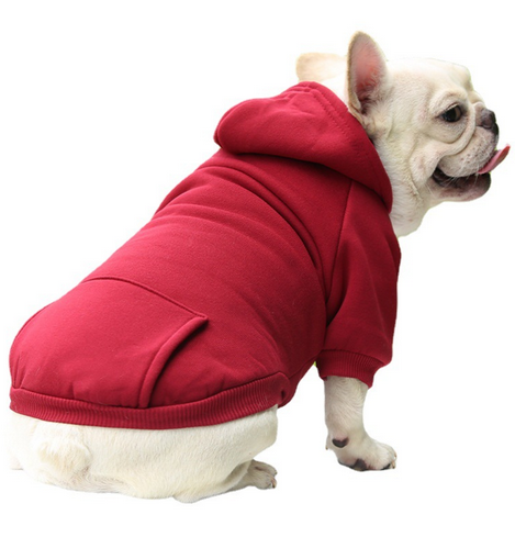 Wholesale Winter Dog Hoodie with Pockets Warm Pet Sweatshirt Soft Dog Clothes for Small Cat Dog Puppy