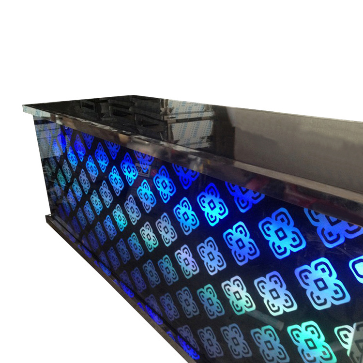 Modern stainless steel nightclub led lighting bar counter