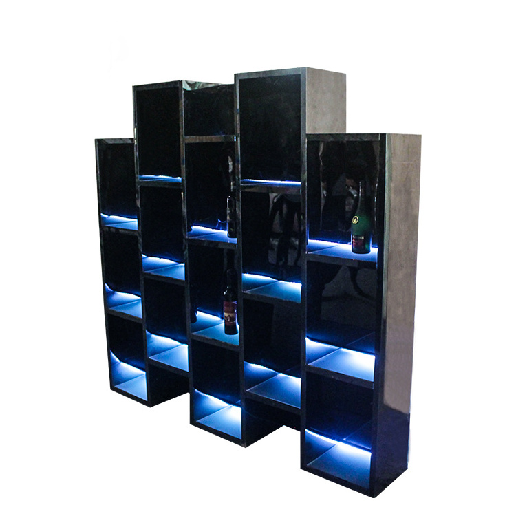 Black stainless steel showcase modern wine display cabinet