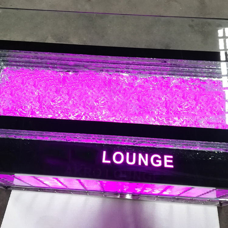 Pink purple color cocktail pub light up night club glow led bar table nightclub tables and chairs