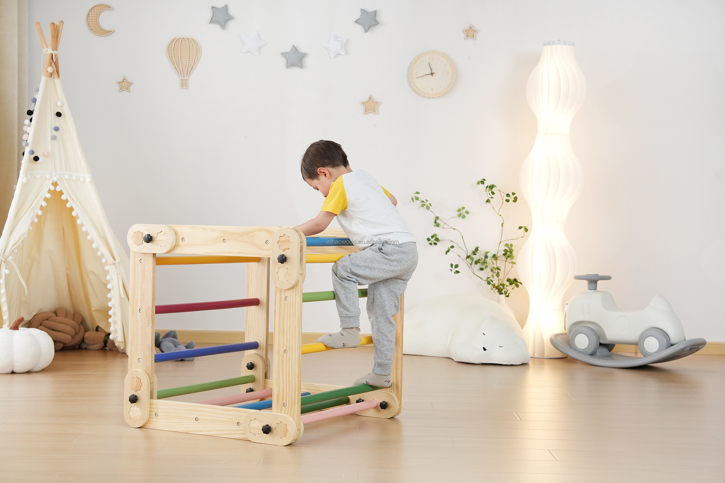 Baby Wooden Climbing Square Toys Gym Indoor Climbing Frame