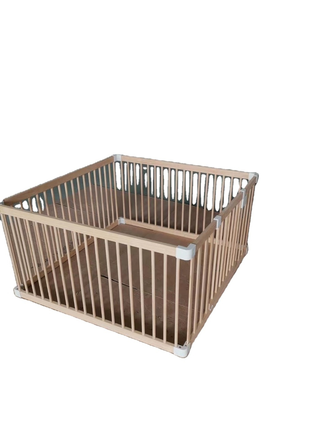 Kids Wooden Playpen Baby Safety Play Center Fence Wood Square Playpen For Baby Play pen With Gate