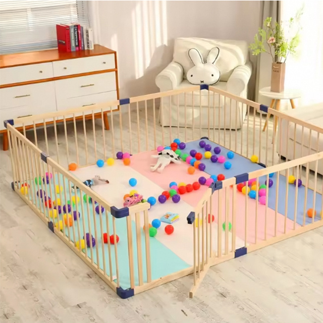 Custom playpen Wooden square playpen Children's crawling fence Children's playground Wooden playpen