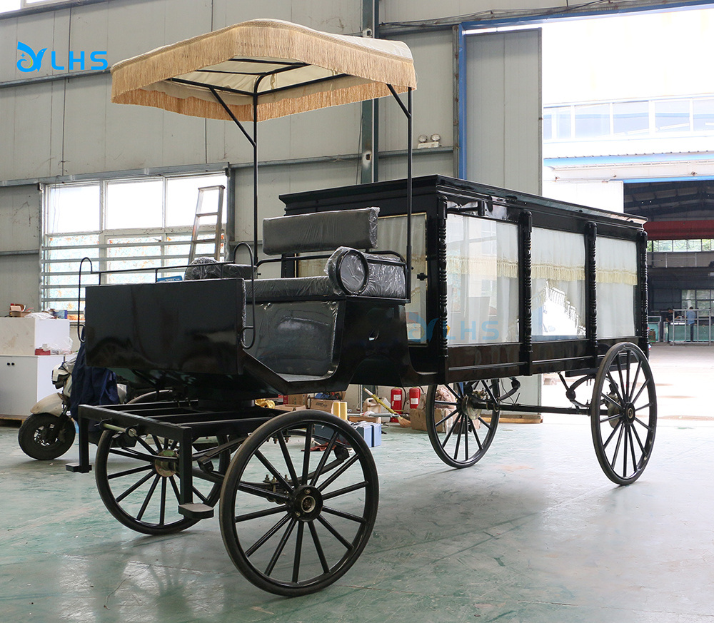 High quality electric coffin carriage horse drawn funeral hearse electric buggy hearse for funeral homes