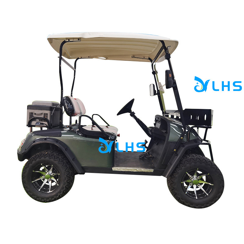 Newest hot sale gas powered golf buggy 4 wheel 2+2 seater golf cart trolley aluminum golf cart with light