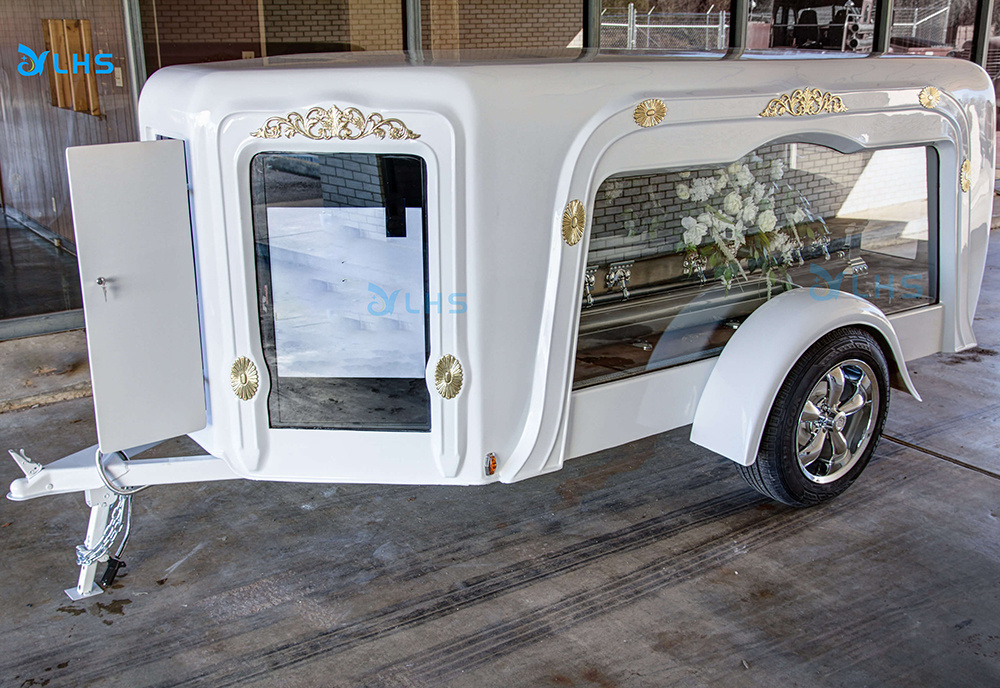 Luxury Funeral Hearse Manufacturer/Popular White Funeral Coffin Hearse Wagon/Funeral Horse Carriage With light