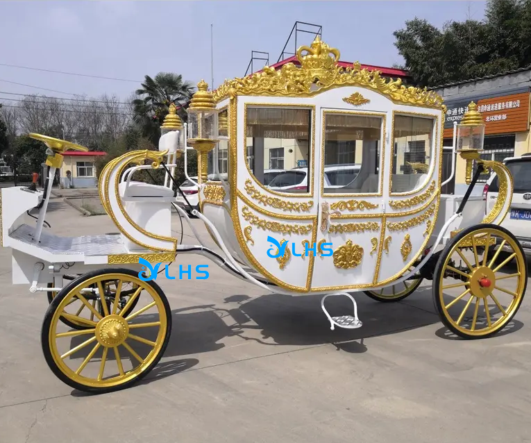 Customized pony marathon carriage elegant cinderella wedding horse caleche royal horse carriage for sale