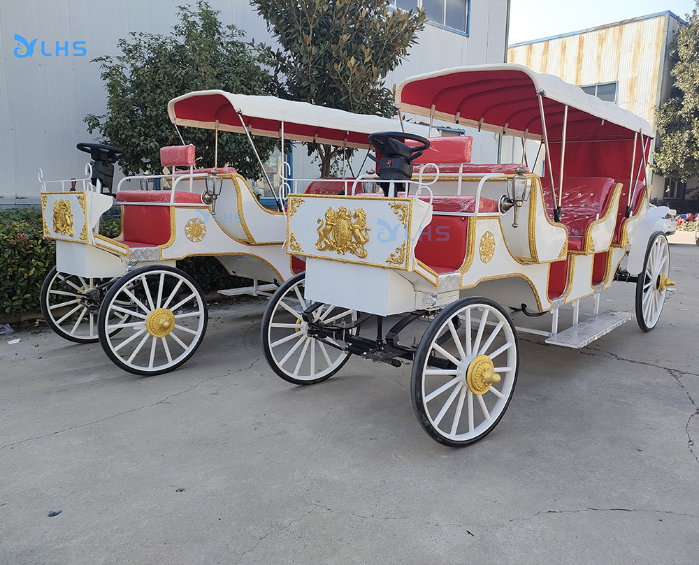 Four wheel marathon horse carriage CE two years guarantee Royal Carriage Electric hoseless carriage for tourism