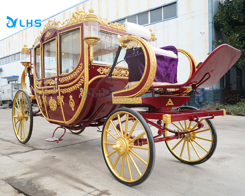 Used electric tourist shuttle horse cart buggy British-style victorian wedding horse carriage marathon carriage