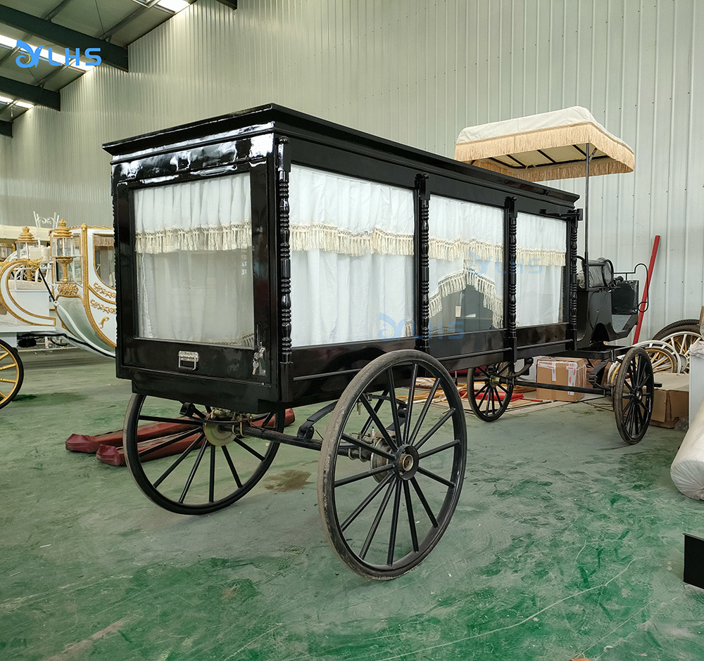 High quality electric coffin carriage horse drawn funeral hearse electric buggy hearse for funeral homes