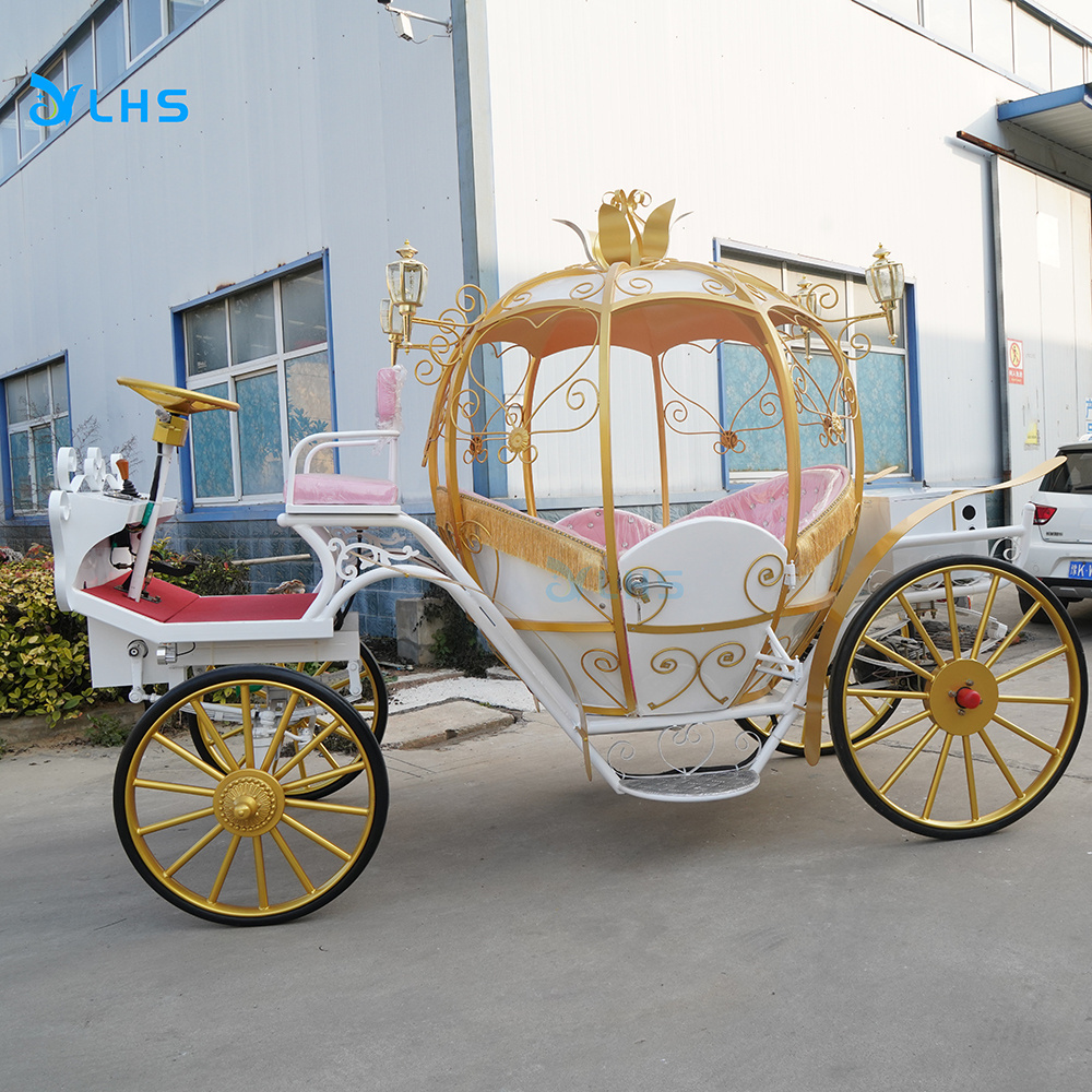 Cinderella wedding horse buggy/princess wedding buggy Golden Pumpkin Horse buggy/Pink Pumpkin Horse Carriage for Christmas