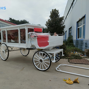 Horse carriage traditional horse-drawn funeral car/white antique horse-drawn hearse/American classic hearse car