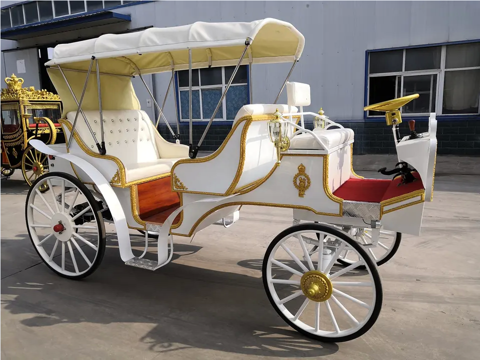 Factory price sightseeing horse carriage wagon princess wedding horse cart marathon victoria horse carriages for sale