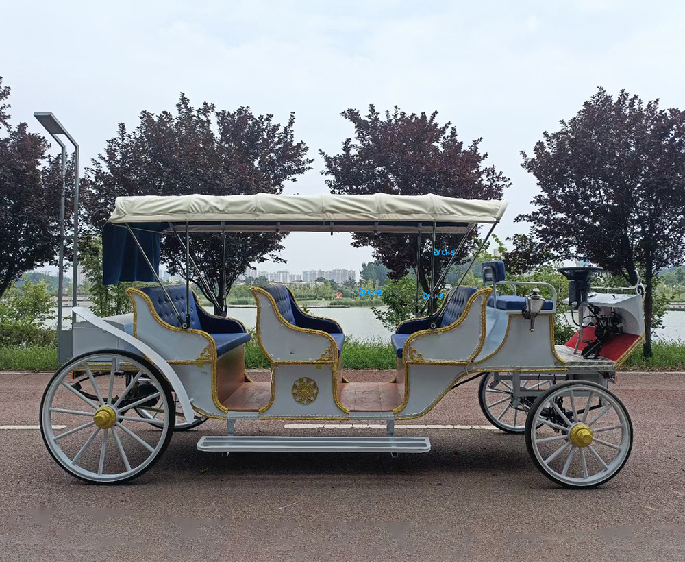 Princess wedding horse buggy/Cinderella pumpkin horse carriage manufacturer/electric sightseeing horseless carriage for sale