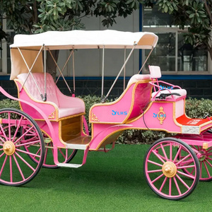 Tour exhibition sightseeing horse car marathon cinderella horse wagon electric sightseeing horse carriage with big wheels