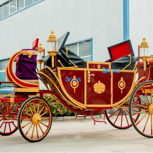 Hot sale 4 Wheels Electric Royal Horse Cart Luxury Wedding Royal Horse Carriage Sightseeing Carriage Trailer for sale