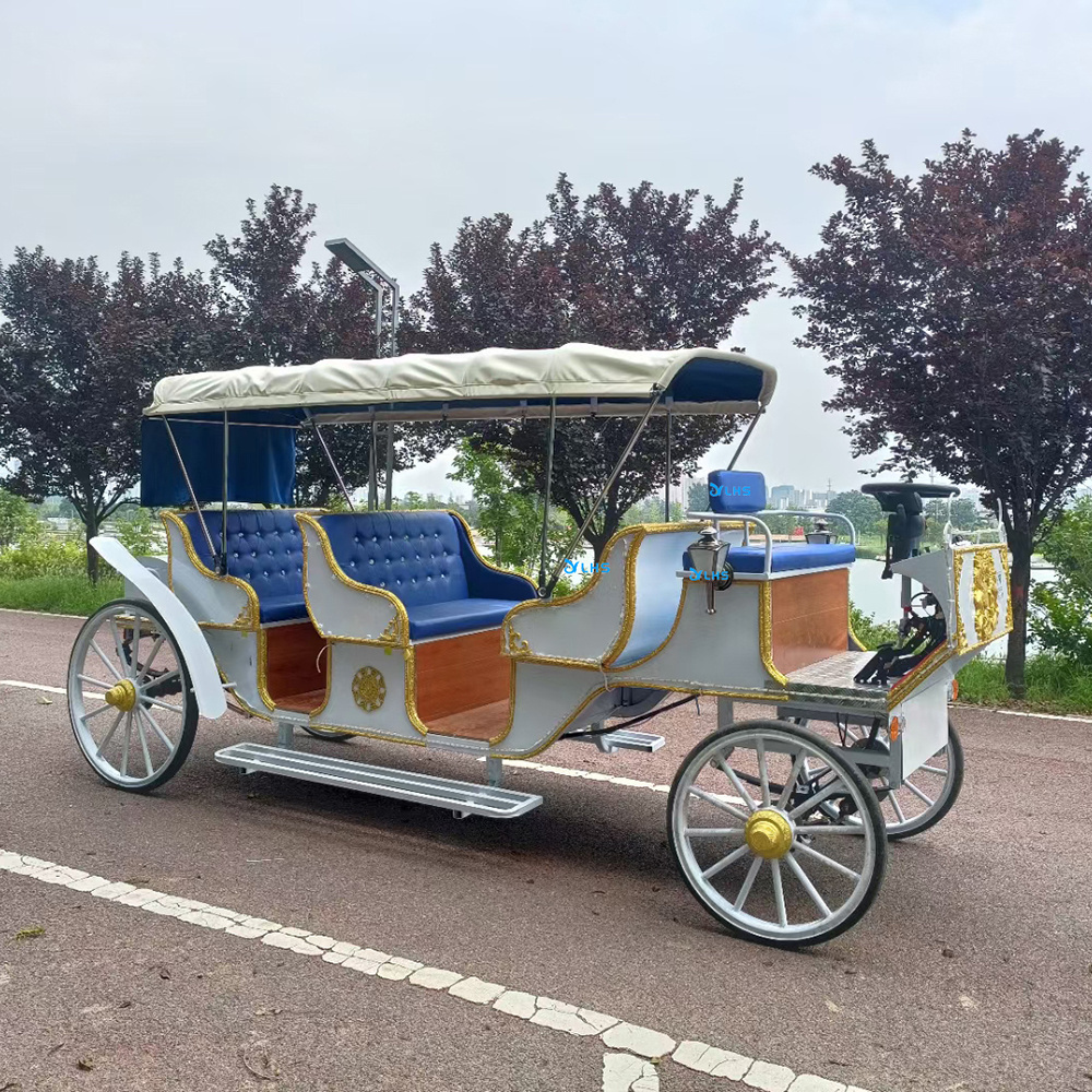 Princess wedding horse buggy/Cinderella pumpkin horse carriage manufacturer/electric sightseeing horseless carriage for sale