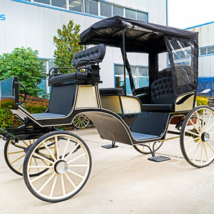 New Arrival Luxury Sightseeing Tourist Horse Carriage Marathon Horse Carriage Wagon 4 Wheels Royal  Horse Cart for sale