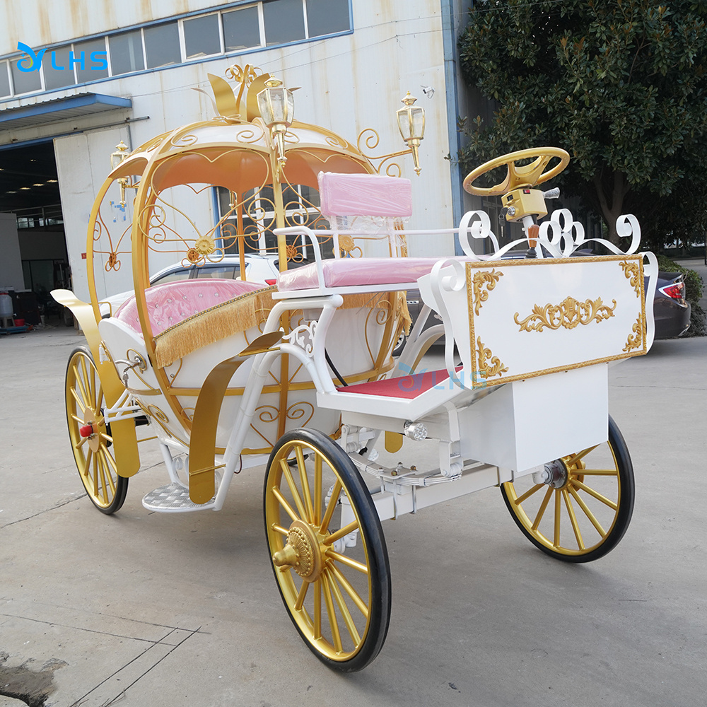 Cinderella wedding horse buggy/princess wedding buggy Golden Pumpkin Horse buggy/Pink Pumpkin Horse Carriage for Christmas