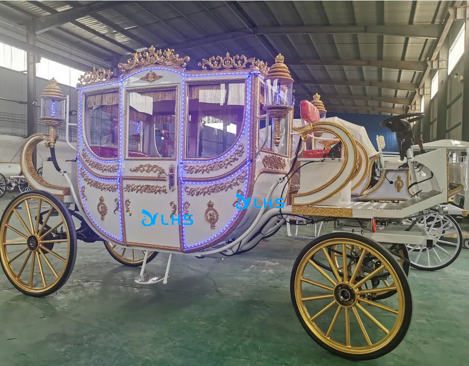 Customized pony marathon carriage elegant cinderella wedding horse caleche royal horse carriage for sale